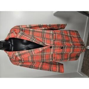 En Merci Orange Plaid Jacket